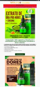 EStrutura de afiliado da página de vendas Vita Pro Nóbis
